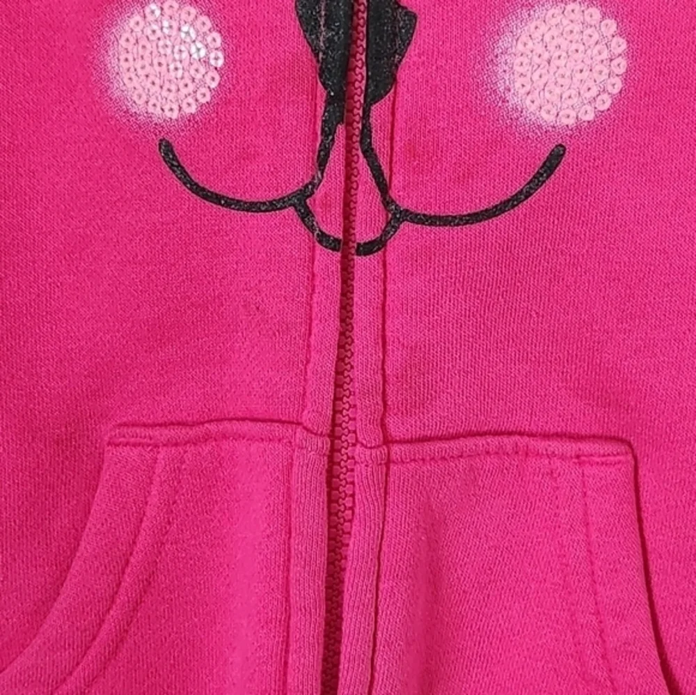 Sonoma Lifestyle Girls Kitty Cat Zip-up‎ Sweatshirt Size 3T Pink